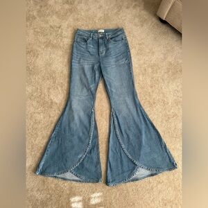 Shyanne Jeans Women's 31 Flare Wide Leg Tulip Hem High Rise Western Denim